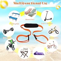 Vista 7 de Sanwuta 2 correas ajustables para silla de playa, correas para silla de campamento, correas para hombro, plegables, playa, mochilero, bicicletas
