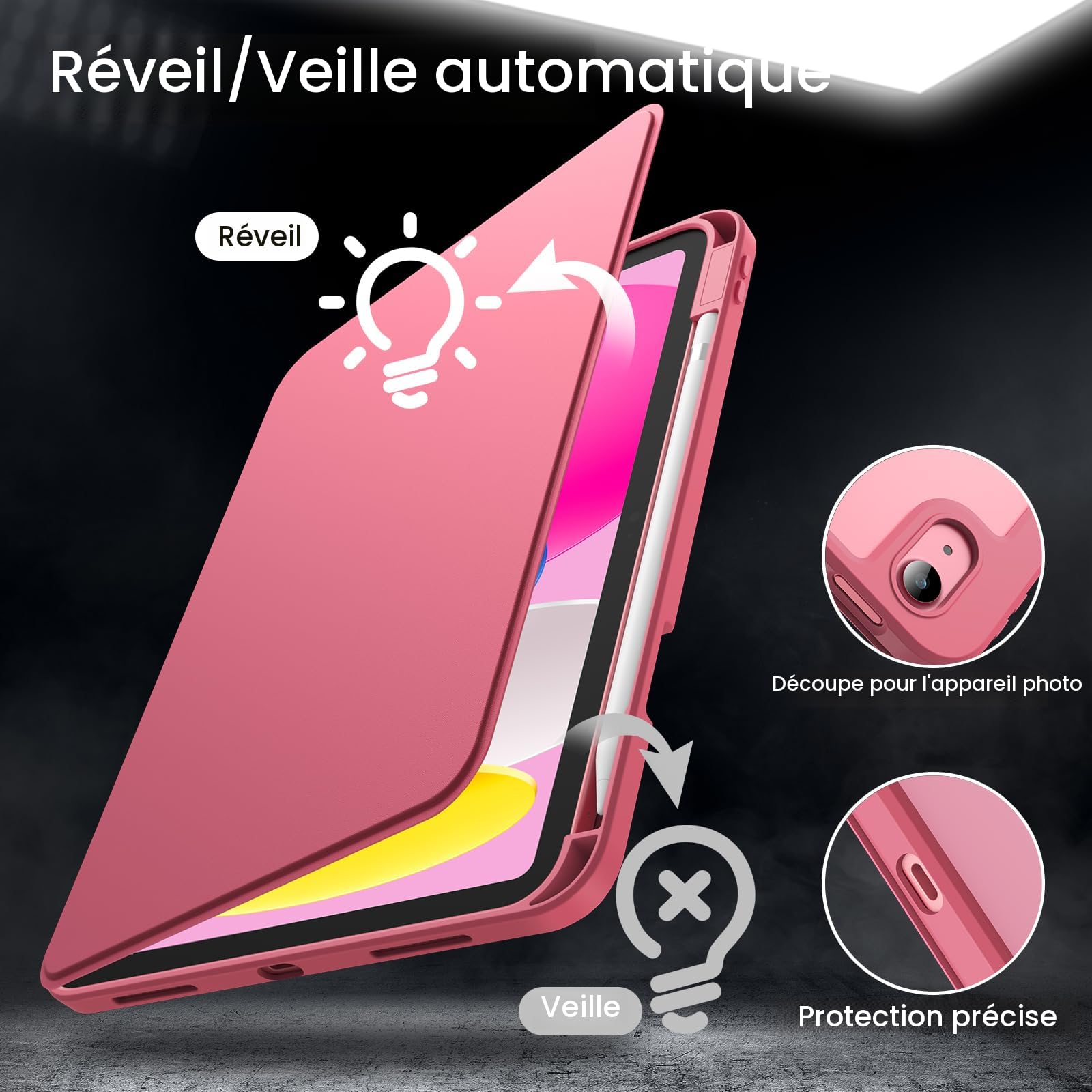 Coque Enfant Pour IPad 11e/10e Génération (2025/2022) - Rotation 360°, Poignée, Antichoc - Compatible Apple Pencil