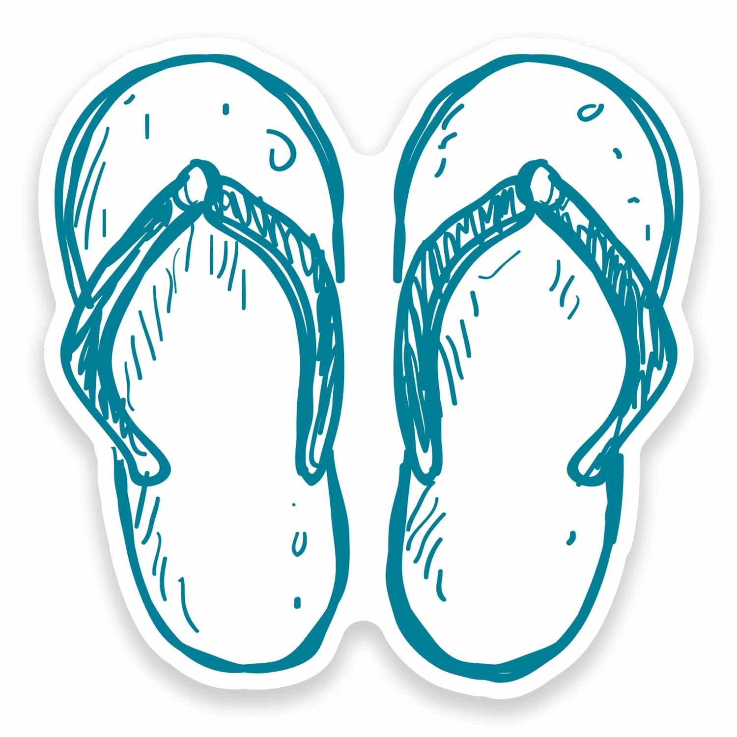 Destinationvinyl Multi 2 X 10Cm Flip Flops Vinyl Sticker Laptop Car Surf Surfer Beach Travel #9578 (10Cm Wide X 10Cm High)