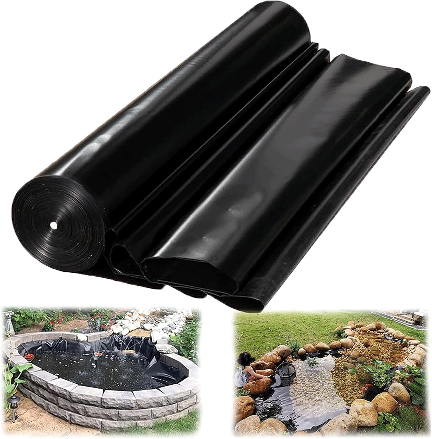 Pond Liner Fish Pond Waterproof Tarp Cover for Garden Small Fish Pond Waterfall Fountain Large Artificial Pond Water Landscaping (Size : 12x15m)