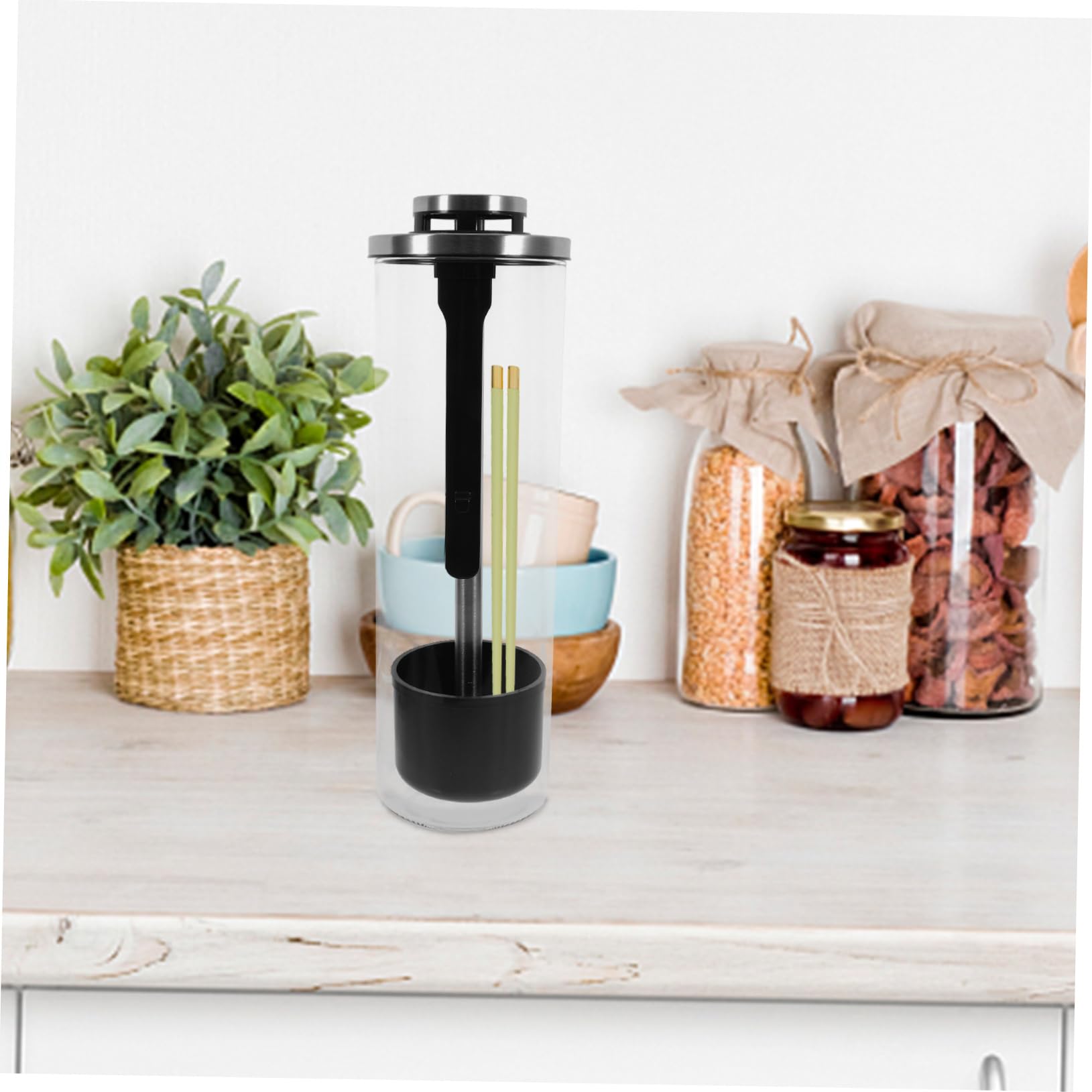 VALICLUD Boîte De Rangement pour Pailles Distributeur De Pailles Seau De Rangement Multifonction pour Pinceaux De Maquillage Et Ustensiles De Cuisine