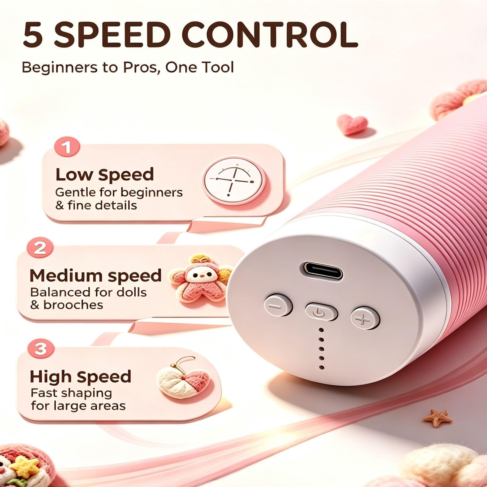 Aghi per Macchina Infeltritrice Elettrica, Macchina per Infeltrimento Ad Ago per Infeltrimento Rapido, con 1-5 Aghi E Controllo della velocità, Strumenti Automatici per Lavori Blue