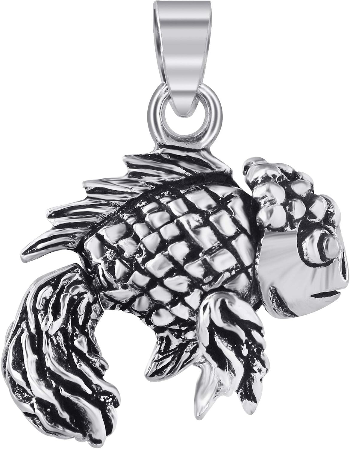 Gem Avenue 925 Sterling Silver Fish Pendant for Women