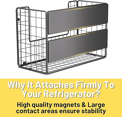 Miniatura 3 de Juego de 2 estantes magnéticos para refrigerador, contenedores de almacenamiento de patatas y cebollas, organizadores y almacenamiento de despensa,