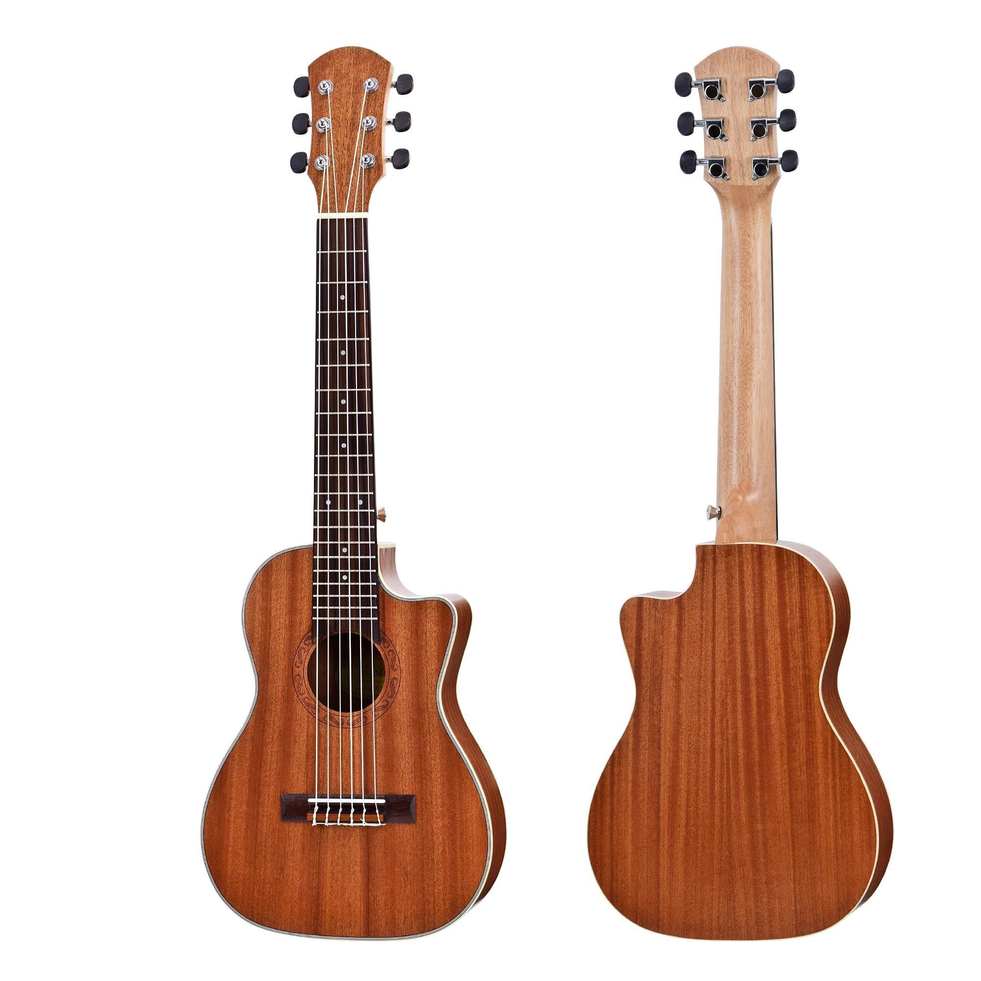 Ukulele Chitarra Acustica Baritona Ukulele Tenore Cutaway Da 76,2 Cm. Chitarra Da Viaggio Ukulele A 6 Corde