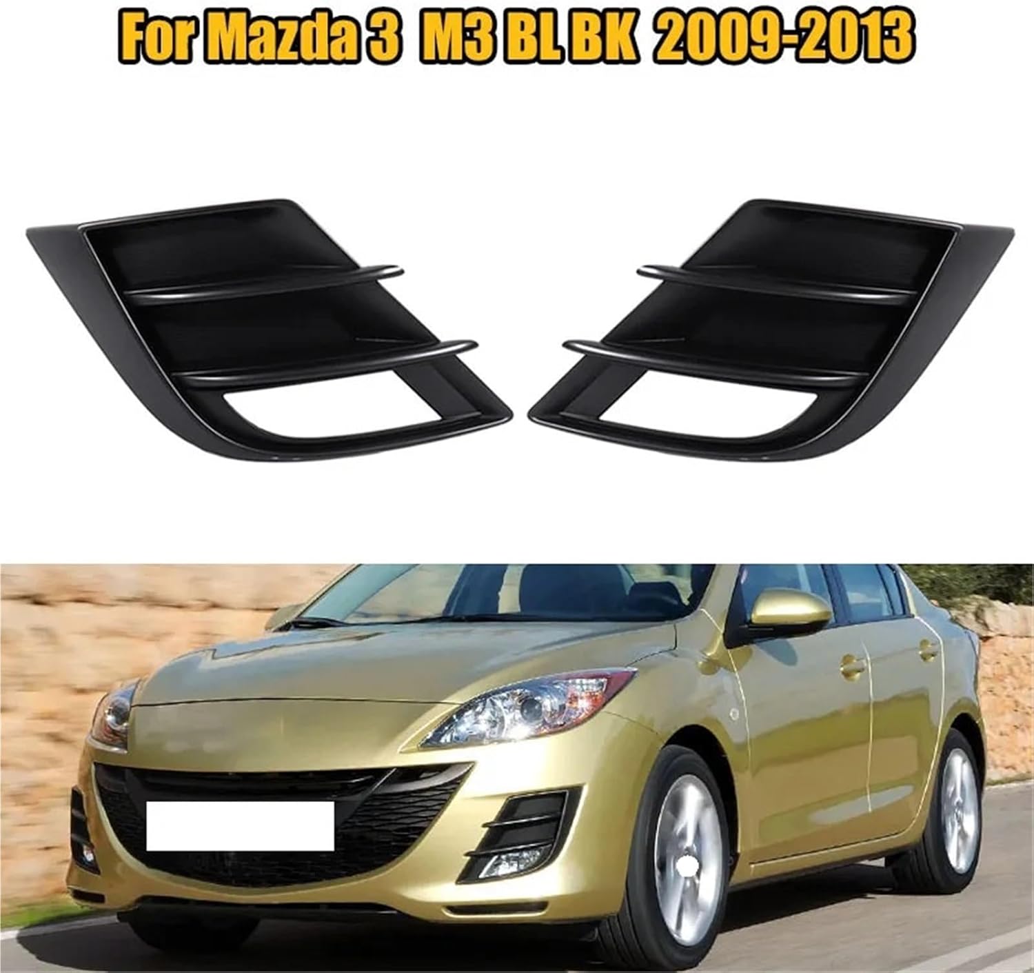 BCD2-50-C21 Left Right Headlights Front Bumper Fog Light Lamp Cover Grille For Mazda 3 M3 BL BK 2009 2010 2012 2013(1 Pair)
