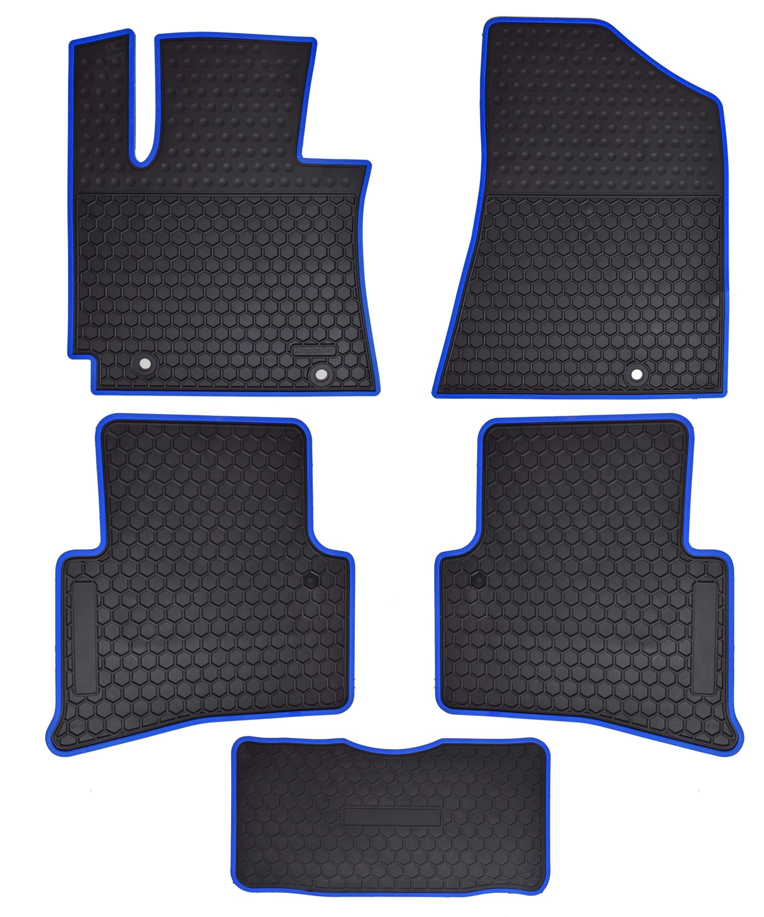 Megiteller Car Floor Mats Custom Fit for Hyundai Tucson 2023 2022 2021 2020 2019 2018 2017 2016 Odorless Washable Heavy Duty Rubber (All Weather) Floor Liners Row Set Blue