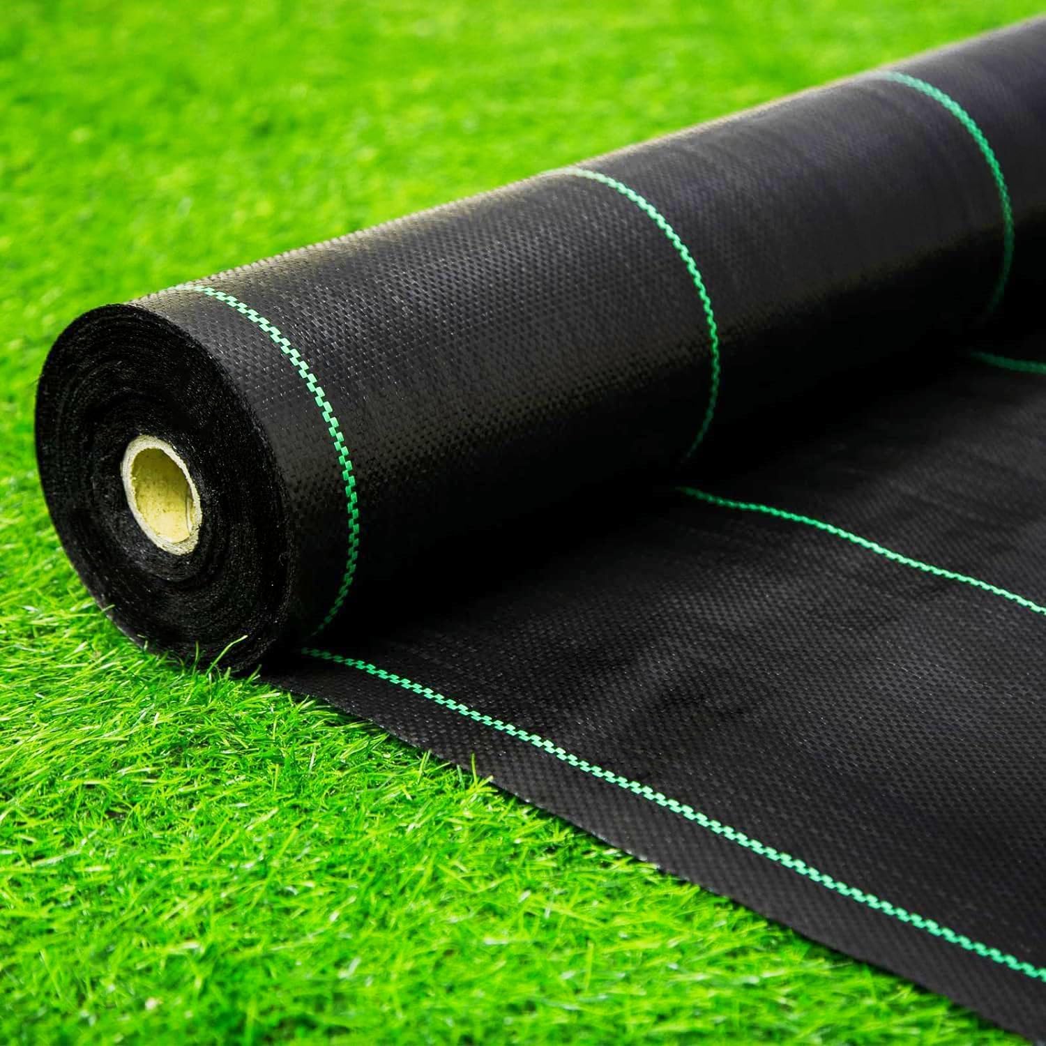 Singhal Premium Garden Weed Control Barrier Sheet Mat 2 Mtr x 20 Meter, Landscape Fabric 110 GSM Heavy Duty Weed Block Gardening Mat for Gardens, Agriculture, Outdoor Projects (Black)