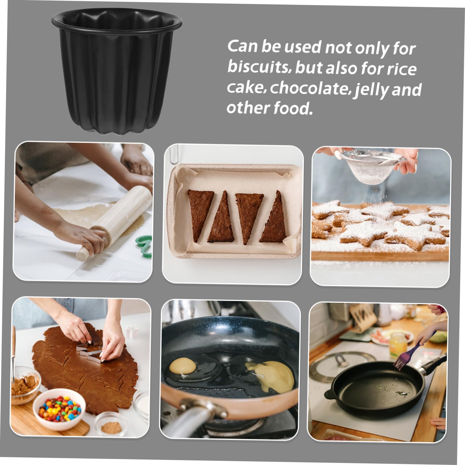 Cabilock 4 Piezas Molde para Hornear De Encaje Moldes Tazas para Hornear Pasteles Taza para Hornear Muffins Tazas De Metal para Hornear Cacerola Canele Galleta Acero Carbono Pastelería