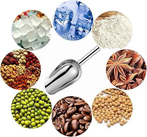 Miniatura 9 de Cuchara de hielo de acero inoxidable, pala de metal para alimentos, pala dulce para cocina, bar, fiesta, boda, multiusos espesada, pala, 8 pulgadas