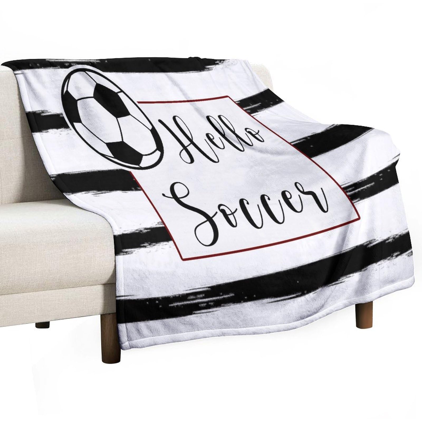 Couverture Hello Soccer plaid douillet idée cadeau pour fan de football