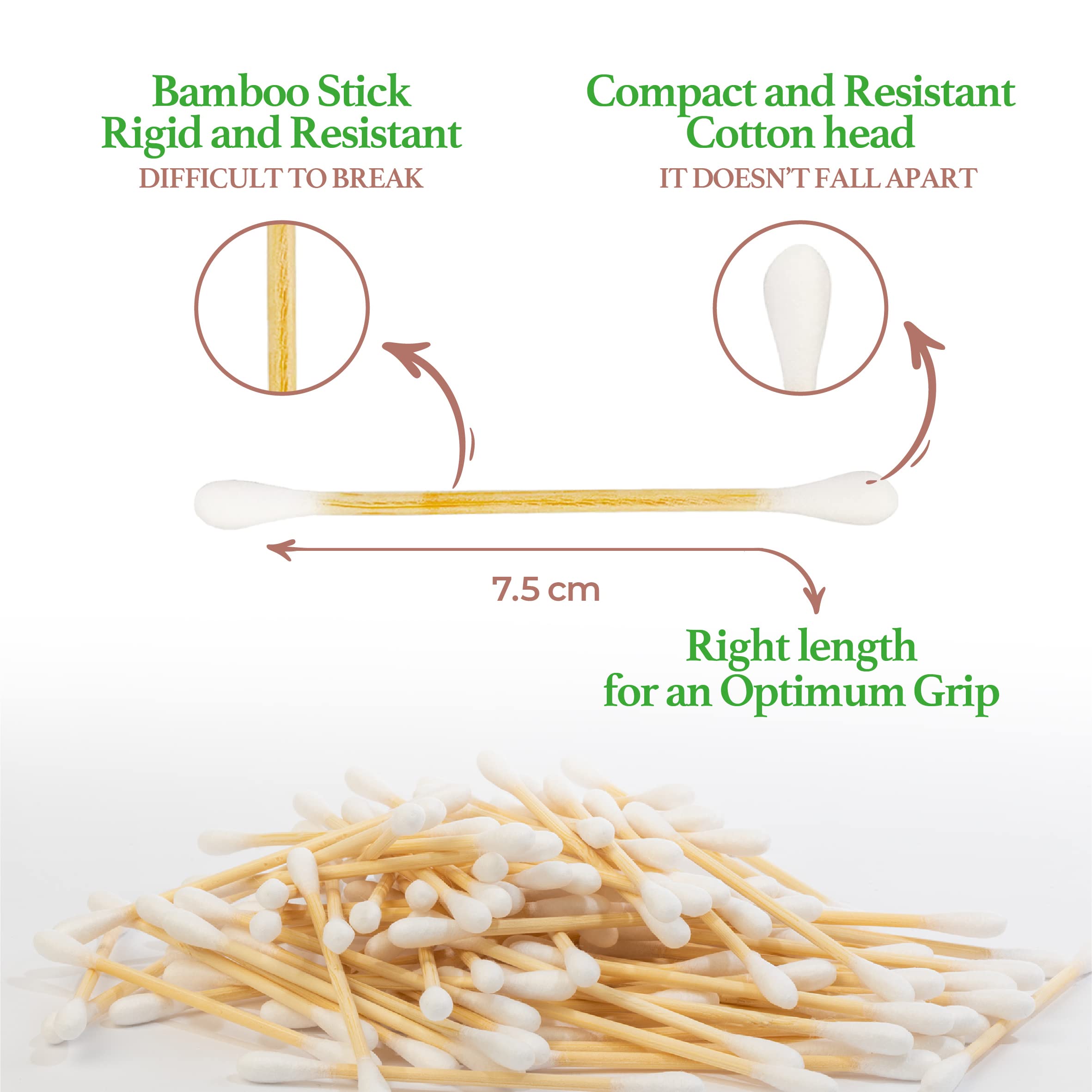 Cotton Fioc Bamboo | Bastoncini Biodegradabili 100% | Cotton Fioc in Bambù e Cotone | Eco Friendly e Zero Waste | Plastic Free e Compostabili | 4 Scatole | Regali Ecosostenibili