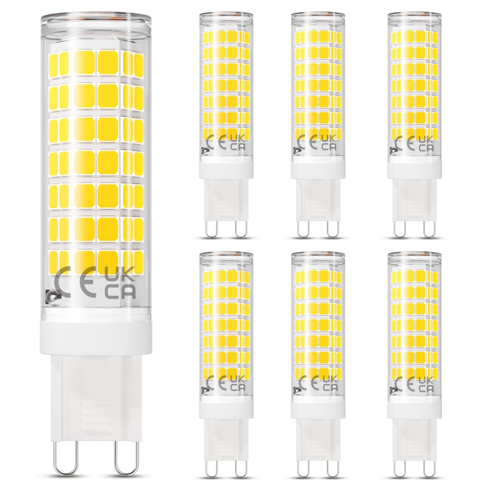 DiCUNO G9 LED Bulbs Dimmable, Equivalent to 40W Halogen, Cool White 6000K, 500LM, 4W, Ceramic G9 LED Light Bulbs for Crystal Chandelier, Home Lighting 6-Pack