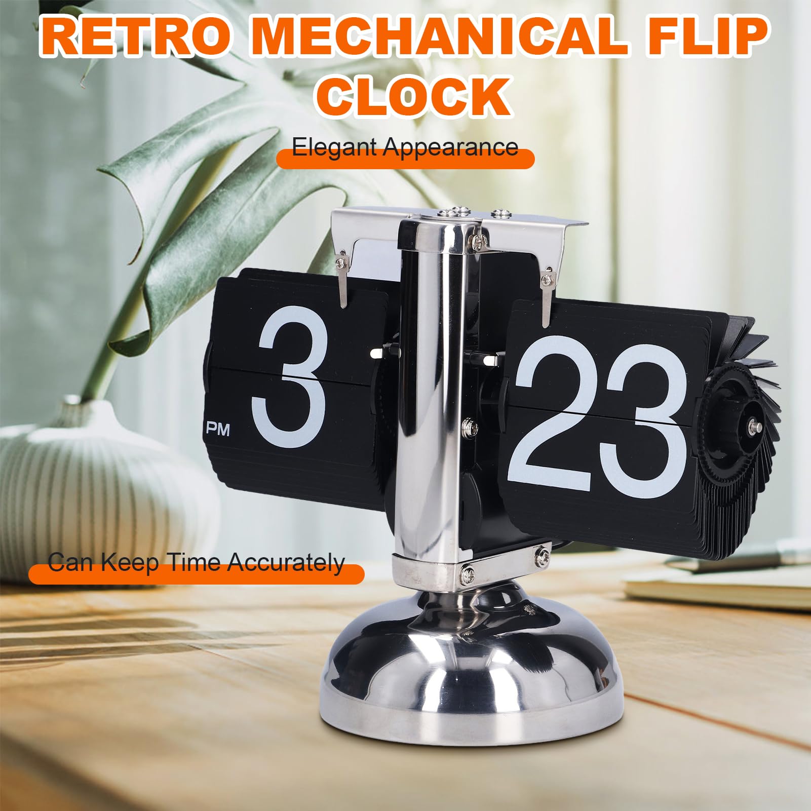 Reloj Flip Digital Retro de Escritorio con Giro de Página Automático