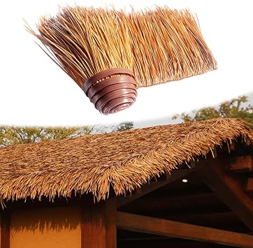 Synthetic Thatch Roofing 16.4ft Thatch Tile Fireproof Thatch Grass Palapa Thatch Roofing Decorations Artificial Straw Roof Thatch1m/3.2ft