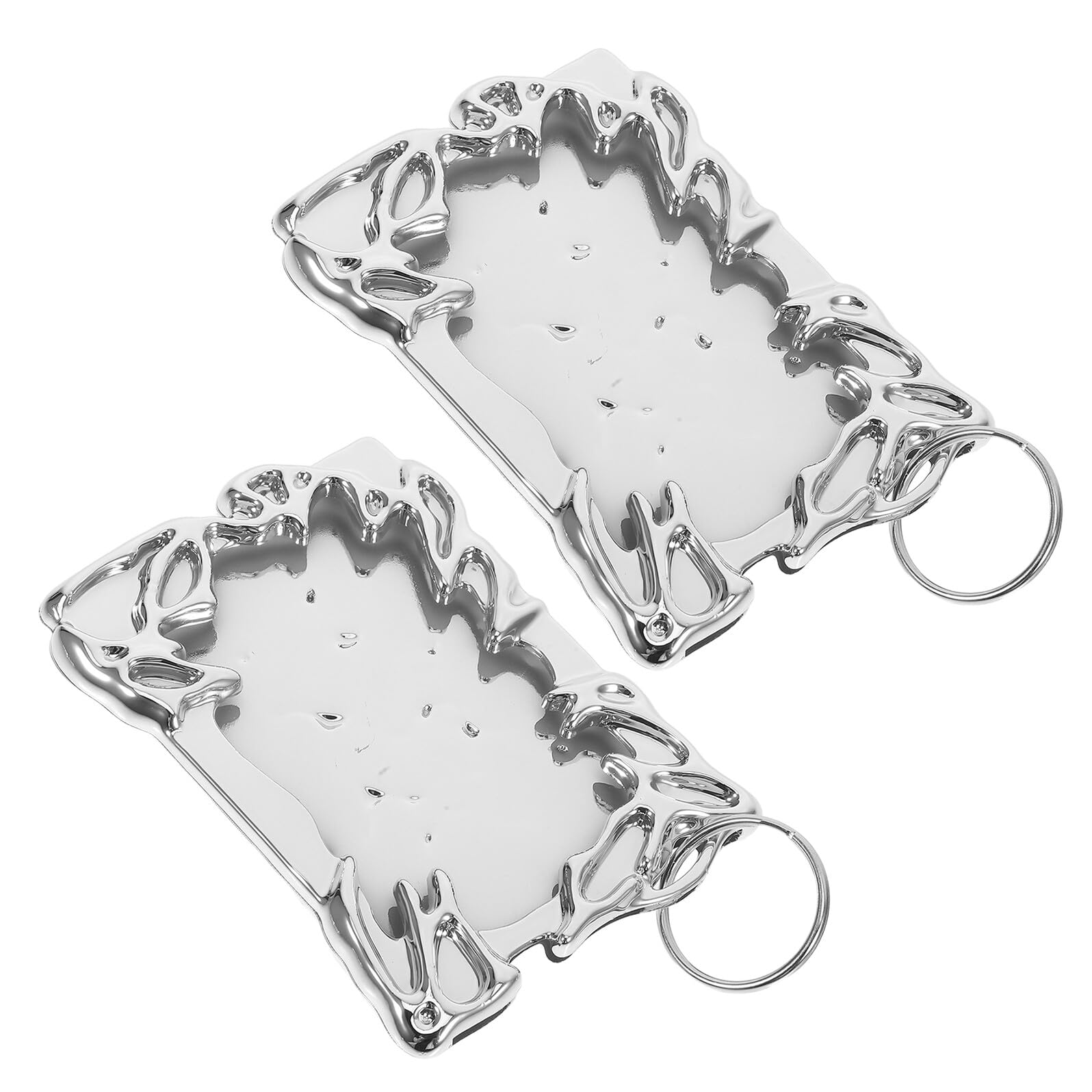 Portatarjetas fotográficas de plástico galvanizado con marco irregular resistente