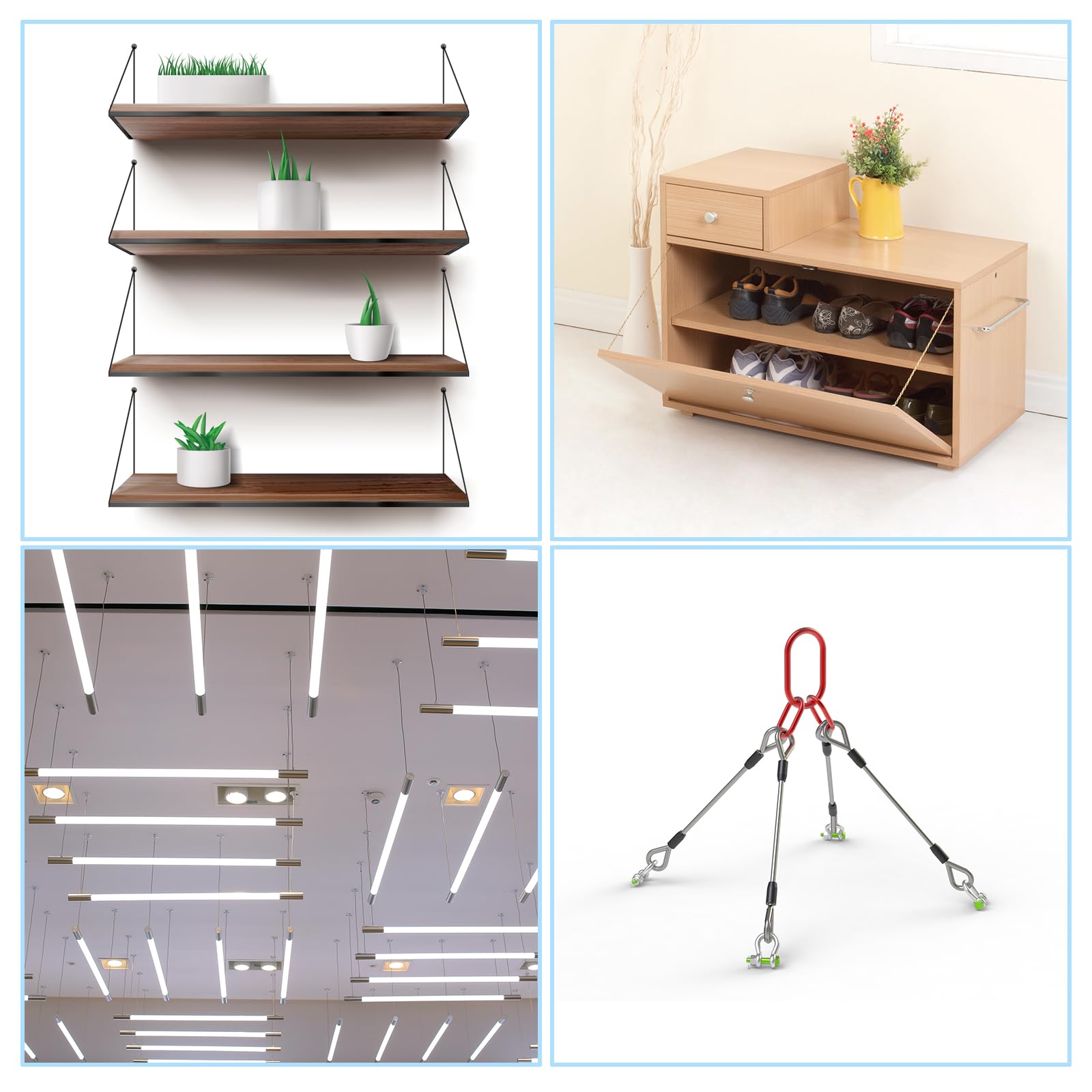 QUARKZMAN Kabelziehgriff 2er Set - Für 4-6mm Kabel, 22cm Blau