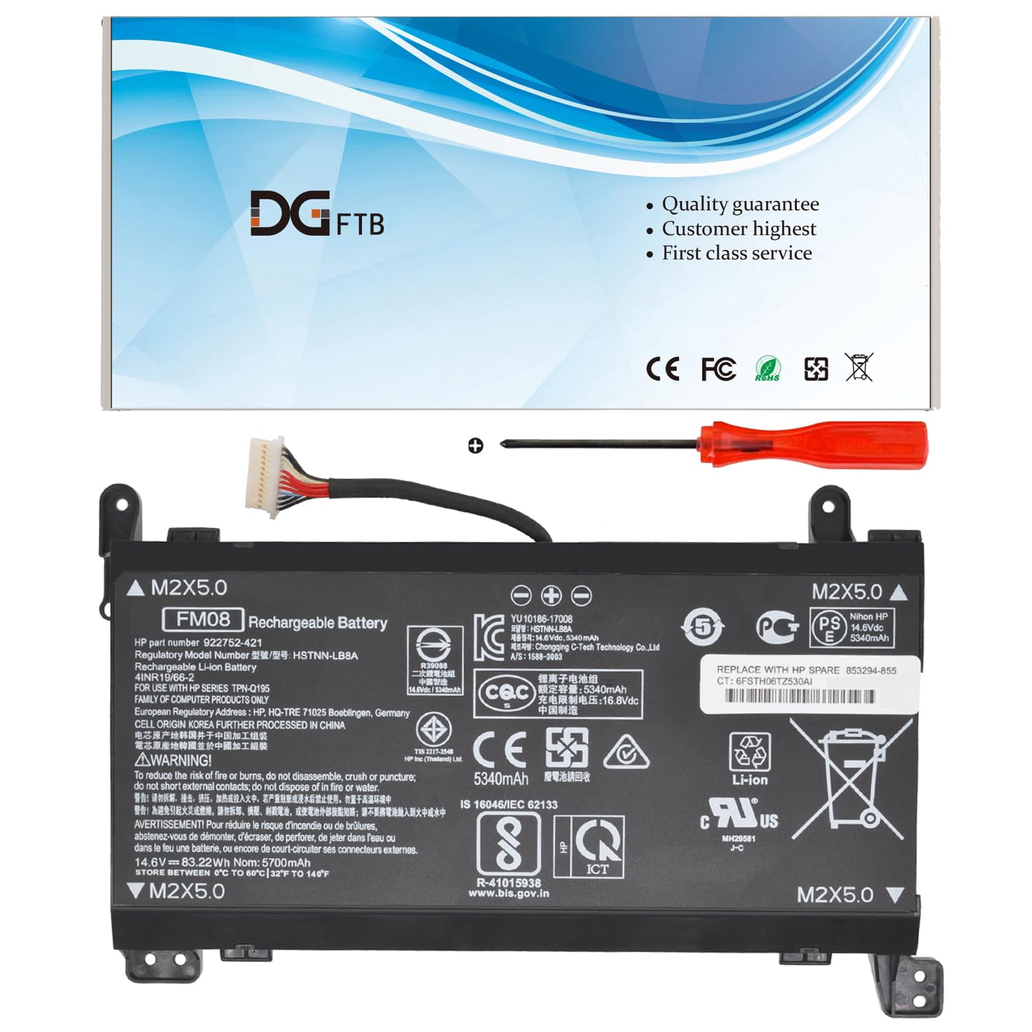 Amazon.com: DGFTB FM08 12Pin Laptop Battery for HP Omen 17-AN013TX