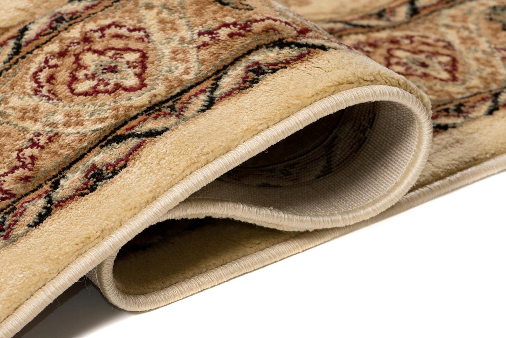 Mazovia Vloerkleed Oosters - Tapijt Kortstondig Pooltje - Tapijten Traditioneel Oosters Patroon - Decoratie Tapijt Woonkamer, Slaapkamer, Eetkamer - OEKO-TEX Carpet - Rug 140x200cm - Crème Beige Ivoor