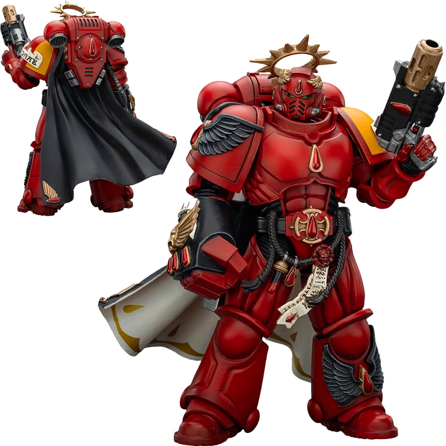 JOYTOY Warhammer 40K Blood Angels 1/18 Action Figures Blood Angels Captain with Inferno Pistol & Power Fist Model Collection