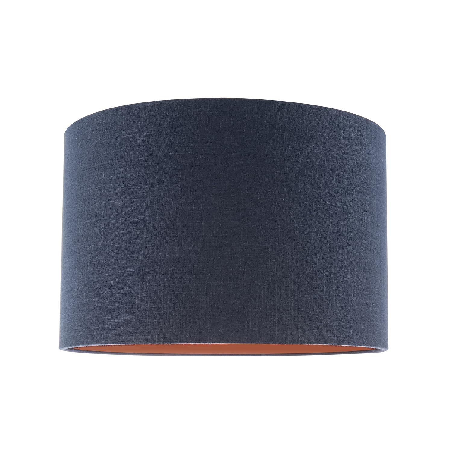 Happy Homewares Modern Midnight Blue Cotton Lamp Shade With Brushed Gold Inner Lining from B&Q