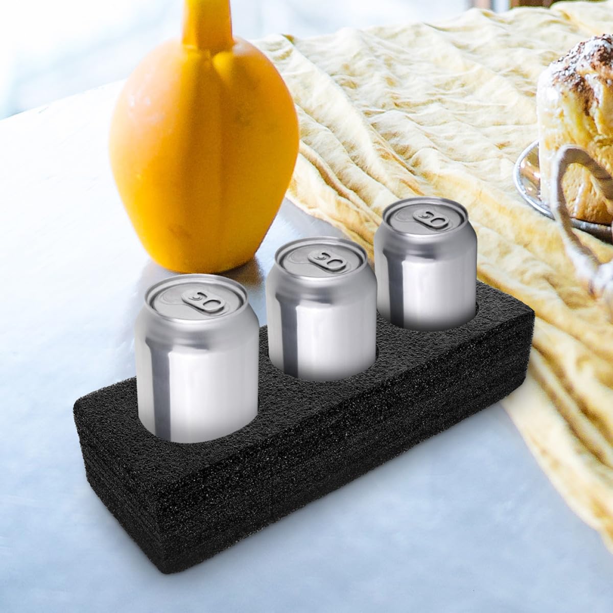 Healifty 3 Stück Schaumstoff Getränkebecherträger mit 2 bis 4 Loch Design Becherhalter für Tassen und Flaschen für Schreibtisch und Bar Schwarz Leicht und Wiederverwendbar