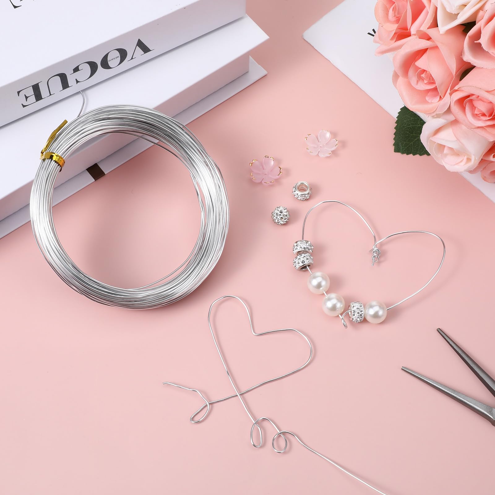 18 Gauge Wire for Crafting Aluminum Sculpting Wire for Crafts Armature Wires for Sculpting Silver Jewelry Wires for Beading DIF Floral Modeling, 1mm x 30 m - Image 2