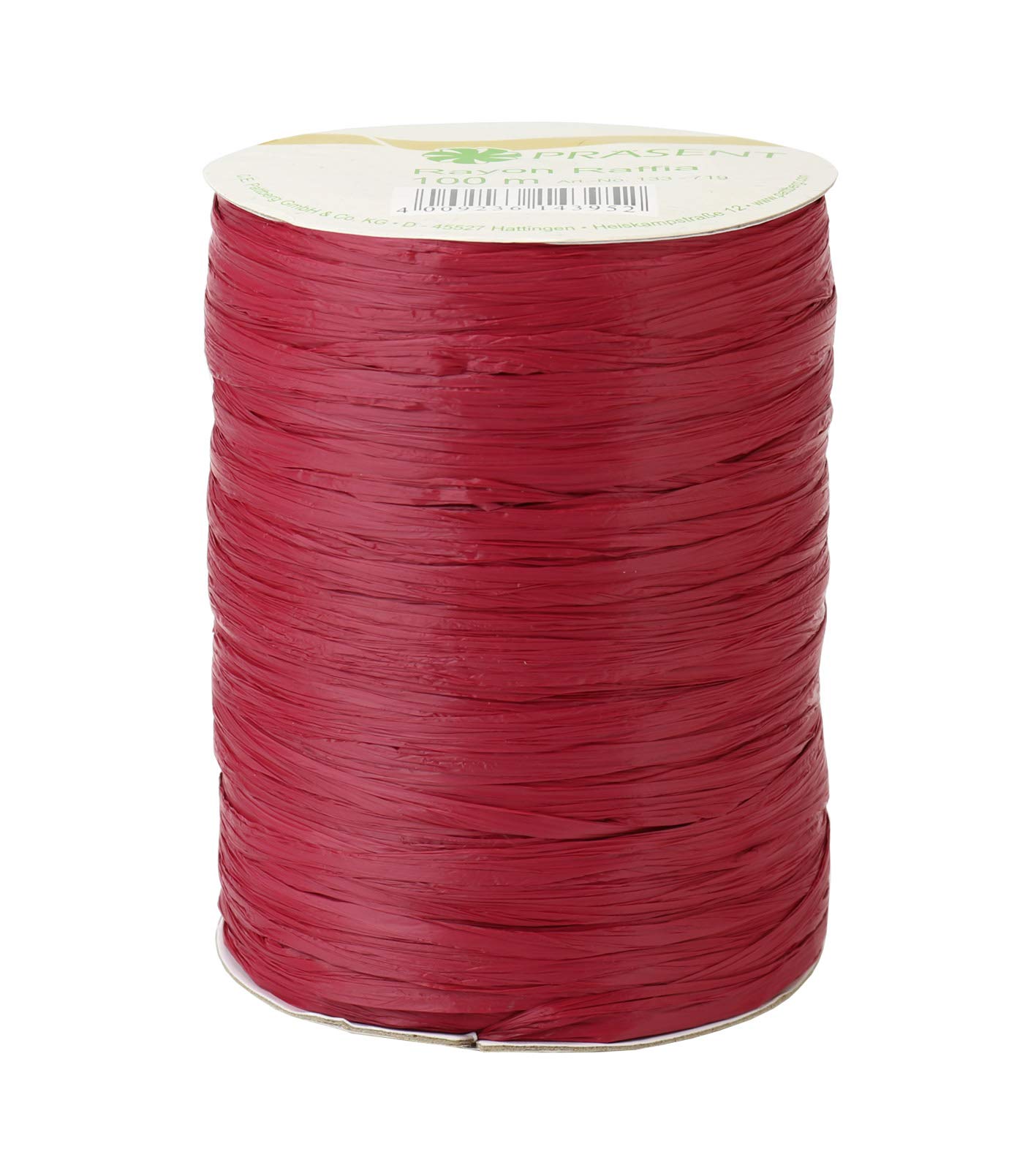 C.E. Pattberg Rayon Raffia bordeaux, 109 Yards Wrapping Presents, Ribbon for Gifts, Accessories for Decorating and Handicrafts, for Every Occasion, dark red, 100 meter spool