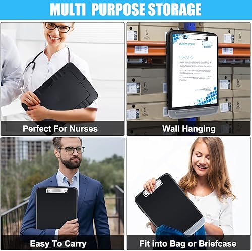 Miniatura 7 de TFDLCG zm Portapapeles con almacenamiento resistente, tableros de clip de 8.5 x 11 pulgadas con soporte para bolígrafos, estuche de portapapeles de