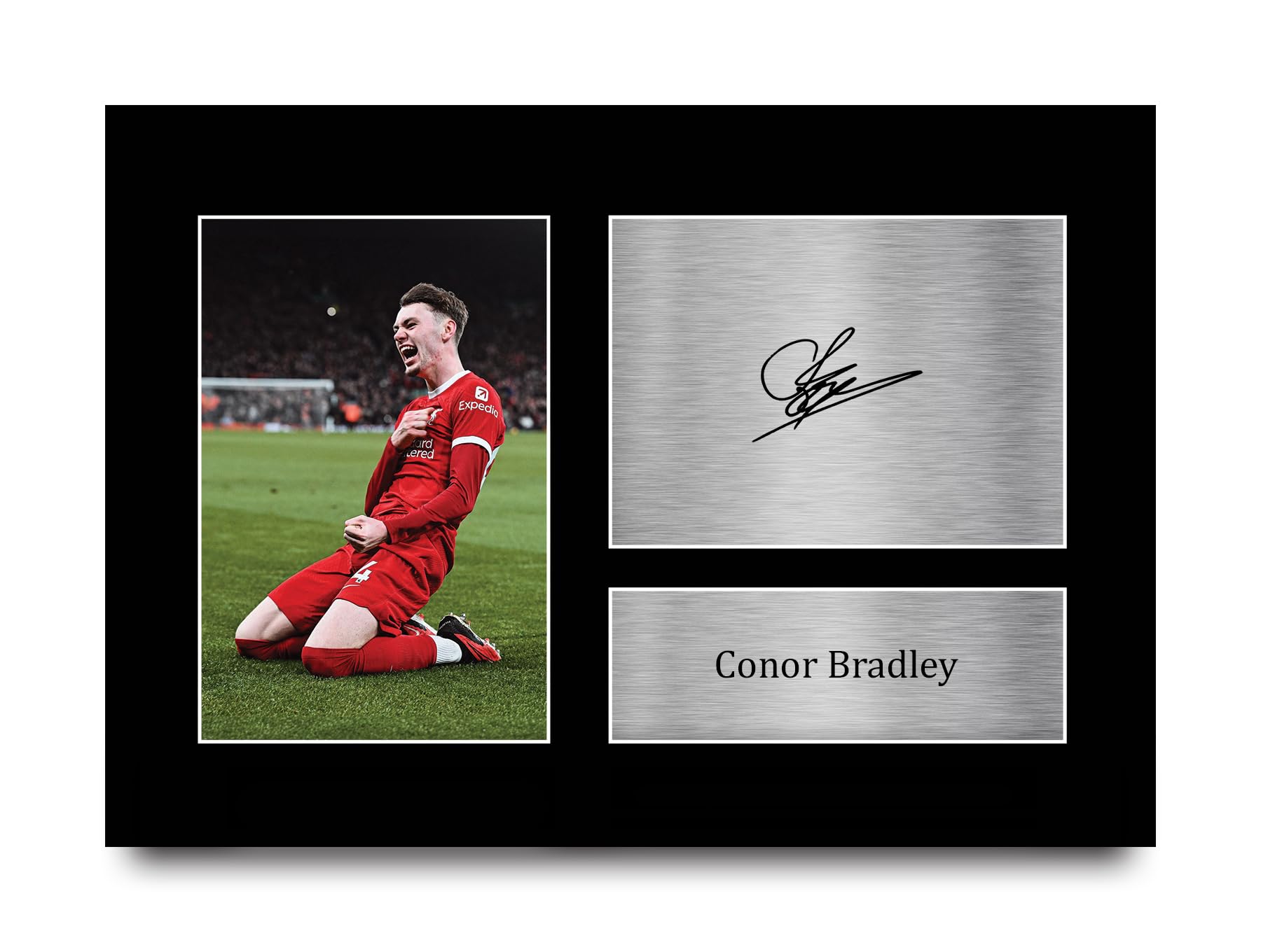 HWC Trading A4 Conor Bradley Liverpool Gifts Printed Signed Autograph Picture for Football Fans and Supporters - A4