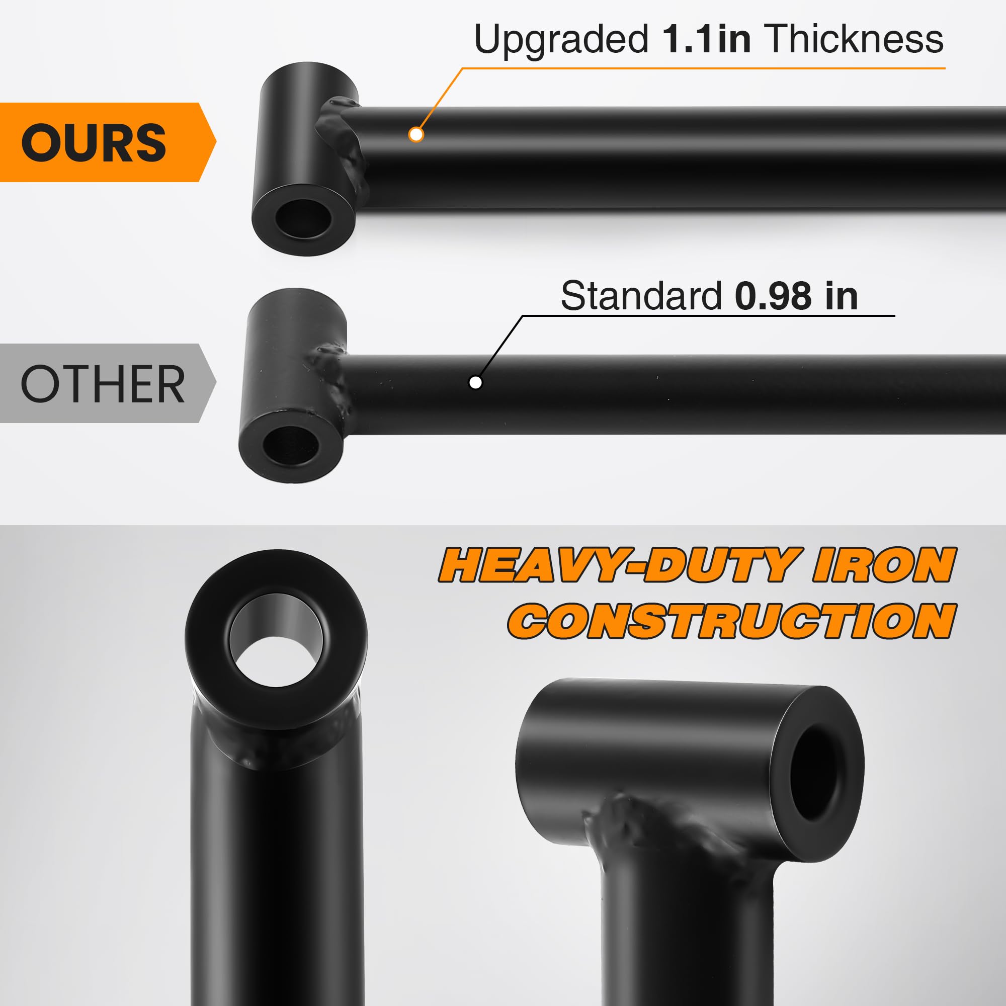 Dreyoo Confezione da 2 aste di ricambio per tosaerba, resistenti, 2,8 cm di spessore, compatibili con Bad Boy, ZT Elite, ZT Avenger, MZ Magnum Mower Deck Alignment