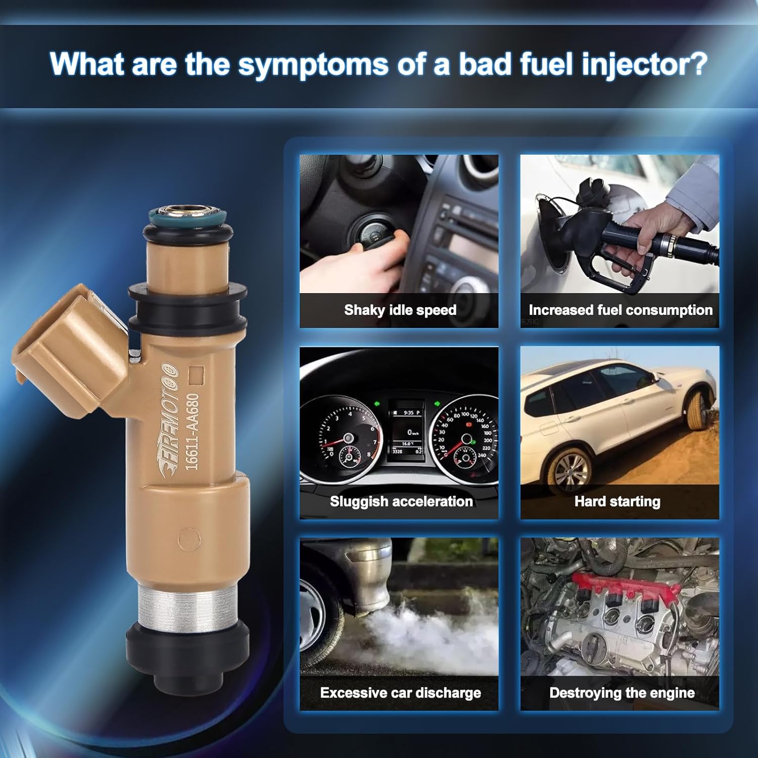 Fuel Injectors Pack of 4 12 Holes Compatible with Subaru Impreza 2005-2011 Forester 2005-2010 for Saab 9-2X 2005-2006 2.5L