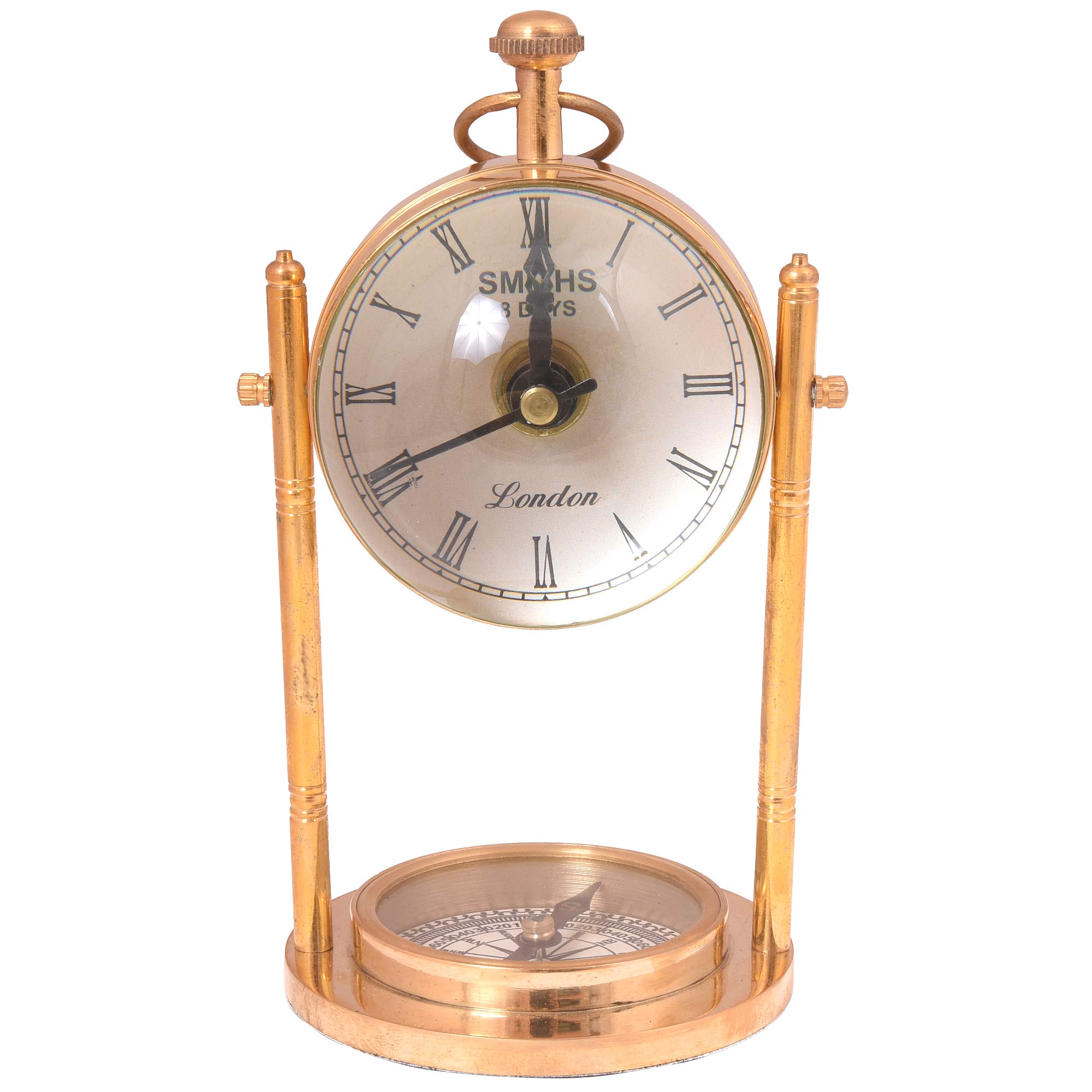 Buy TheMark Brass Vintage Nautical Analog Desk Clock Roman Dial Antique