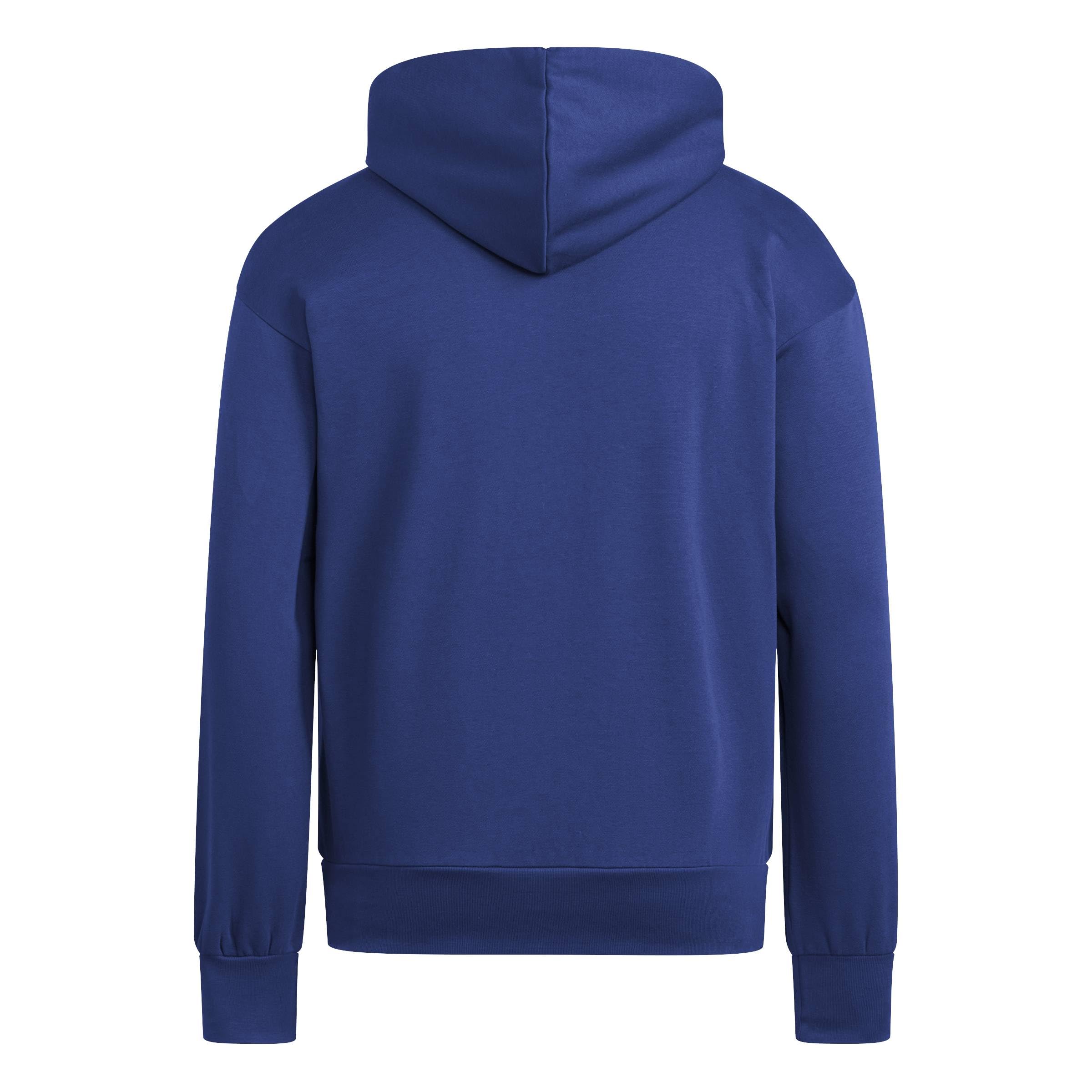 adidas Mężczyźni ESSENTIALS FEELCOZY FLEECE HOODIE, dark blue/white, L