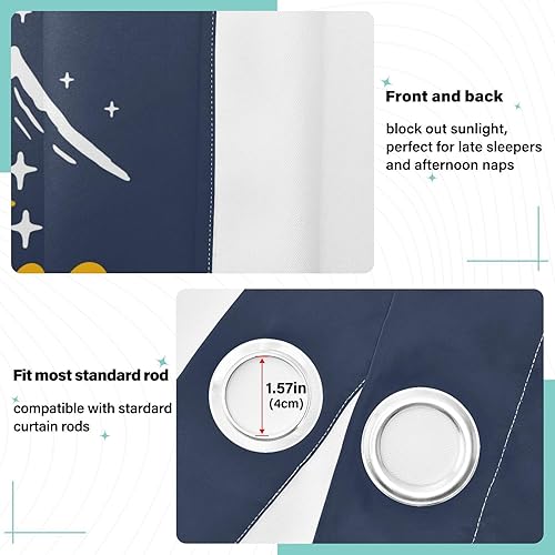 Miniatura 4 de Let The Adventure Begins - Cortinas opacas de 84 pulgadas, cortinas de ventana para dormitorio, 84 pulgadas de largo, divisores de habitación,