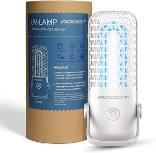 Mini Portable UVC, UV Light Sanitizer lamp, Ultraviolet Ozone Double Germicidal Lamp - Sanitize for Small Spaces, Hotels, Kitchen, Car, EPA Registered (white2)