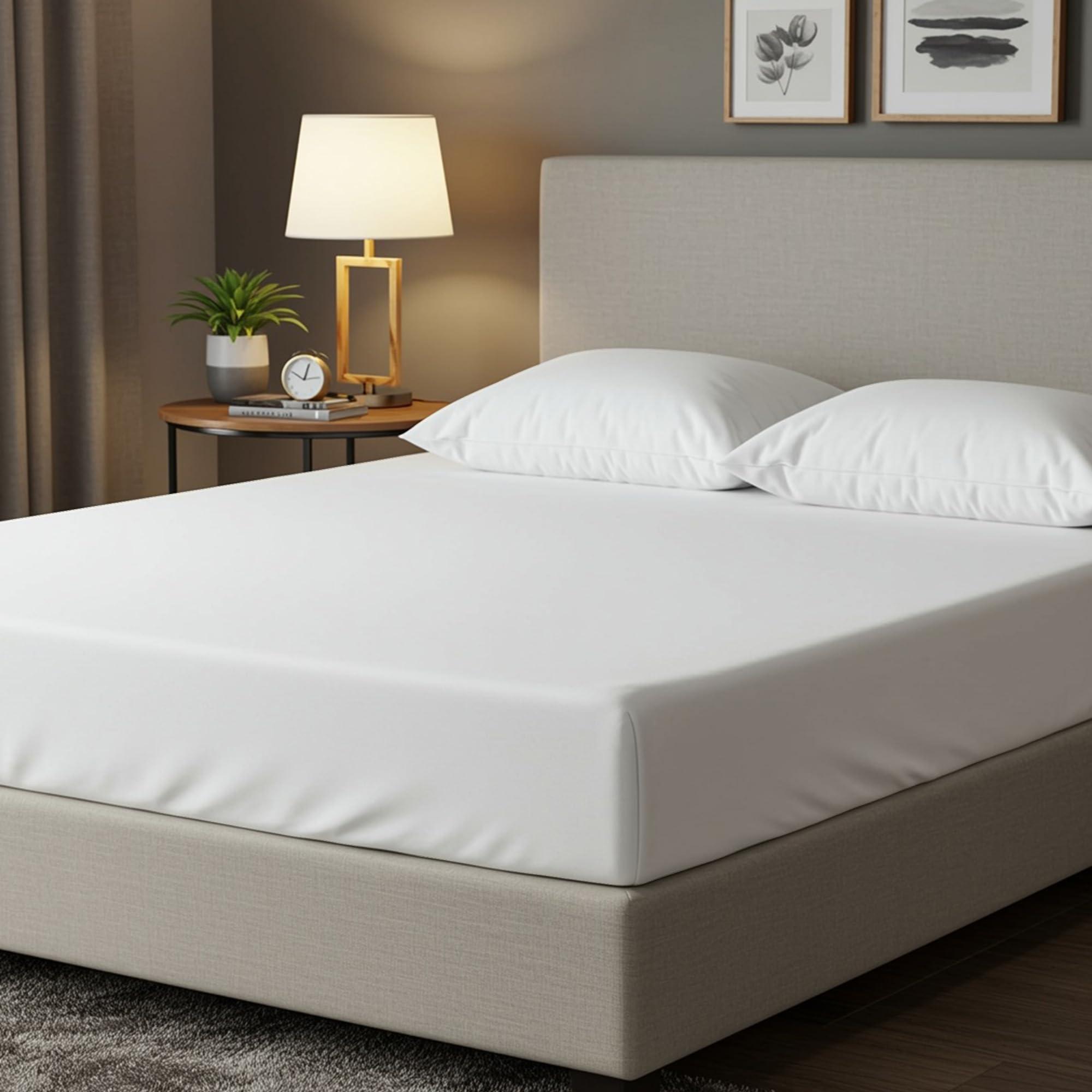 Snug City Fitted Sheet - Single Size - White - 200TC Cotton - 30cm Extra Deep Skirt