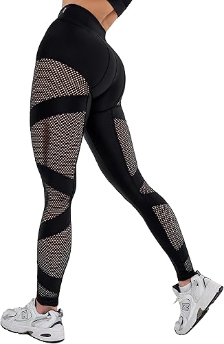 Bona Fide Leggings de malla de alta calidad para mujer con diseño único, cómodos leggings de entrenamiento para mujer, para gimnasio, yoga