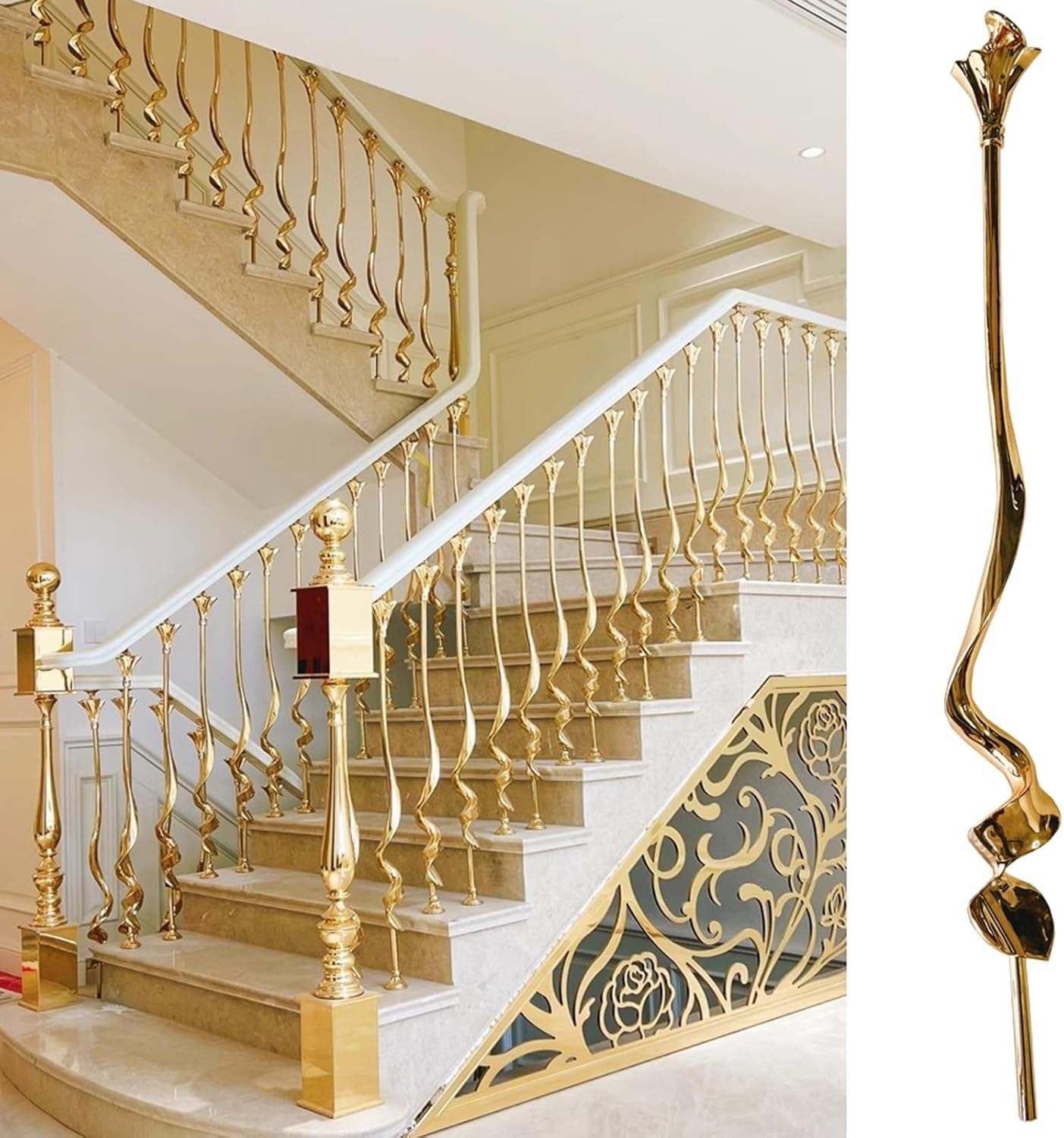 Garde-corps d'escalier sans vibration grâce à la colonne à base stable