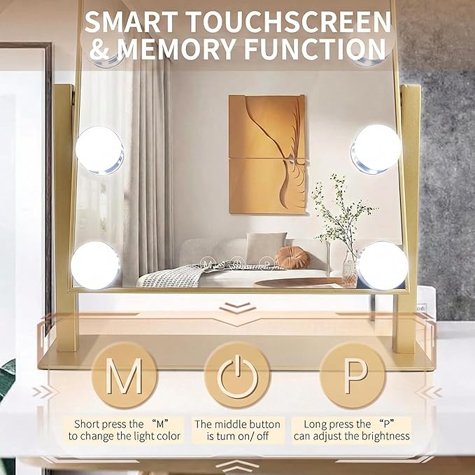 Espejo de Maquillaje LED SLIMOON con Luz, 10X Aumento, Recargable miniatura 6