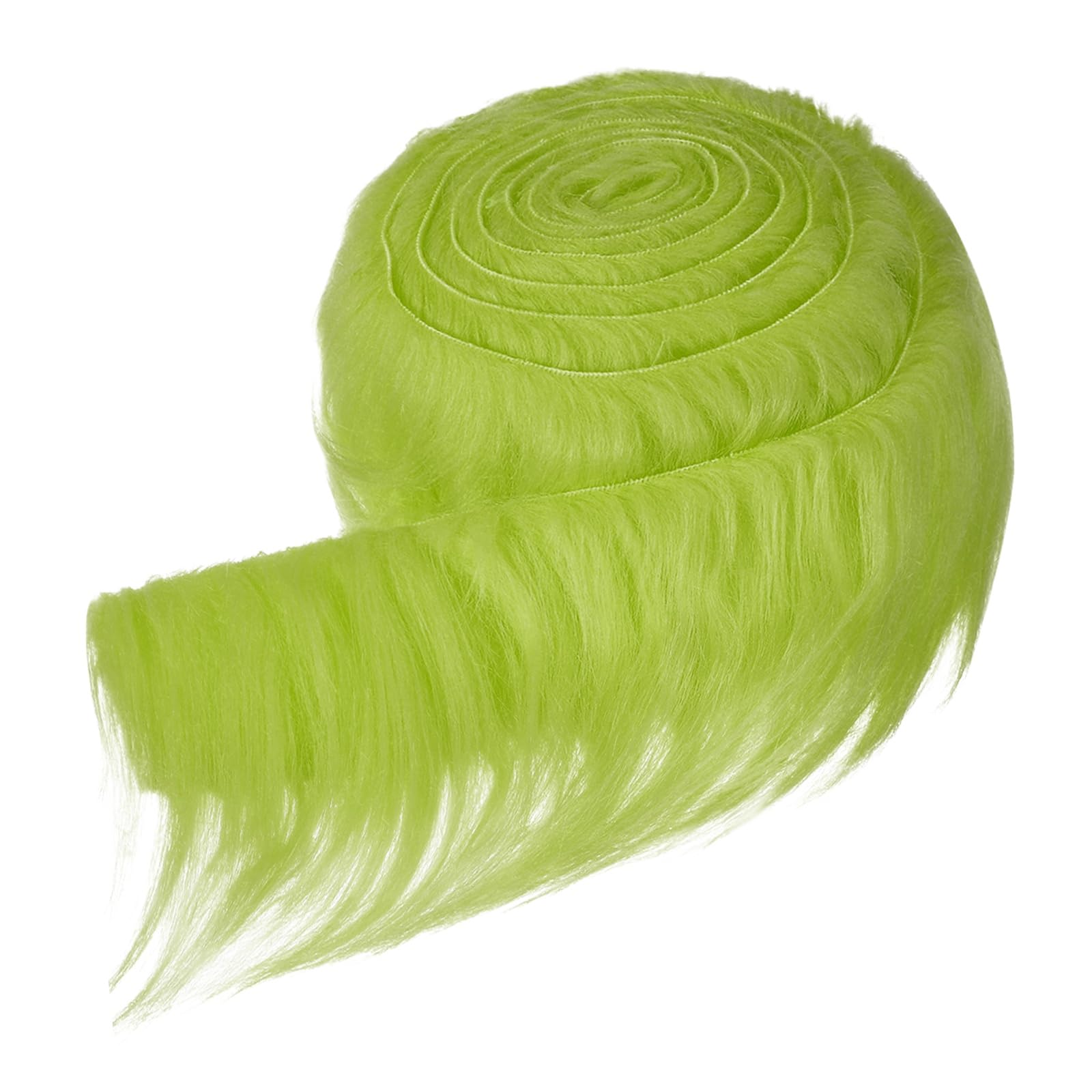 sourcing map Faux Fur Fabric, 60 x 2 Inch Plush Faux Fur, Fluffy Fuzzy Fabric Precut Strips for Crafts Beard Hair Costume Dolls Cosplay Home Decor, Light Green
