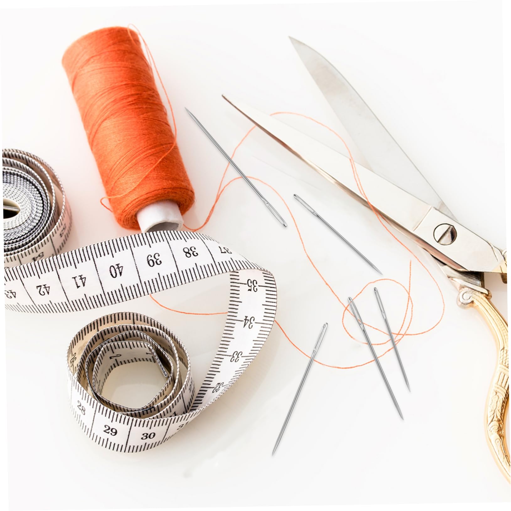 Housoutil Embroidery Needles Set 25 Pcs Assorted Sizes Steel Needles for Hand Sewing Quilting Threader Storage Bag