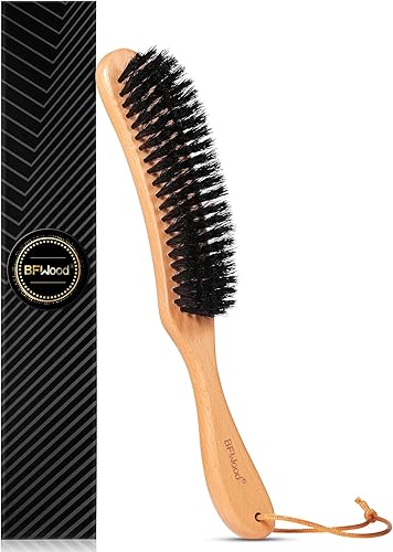 Miniatura 2 de BFWood Cepillo de ropa, cepillo de bambú con paleta y cerdas de jabalí