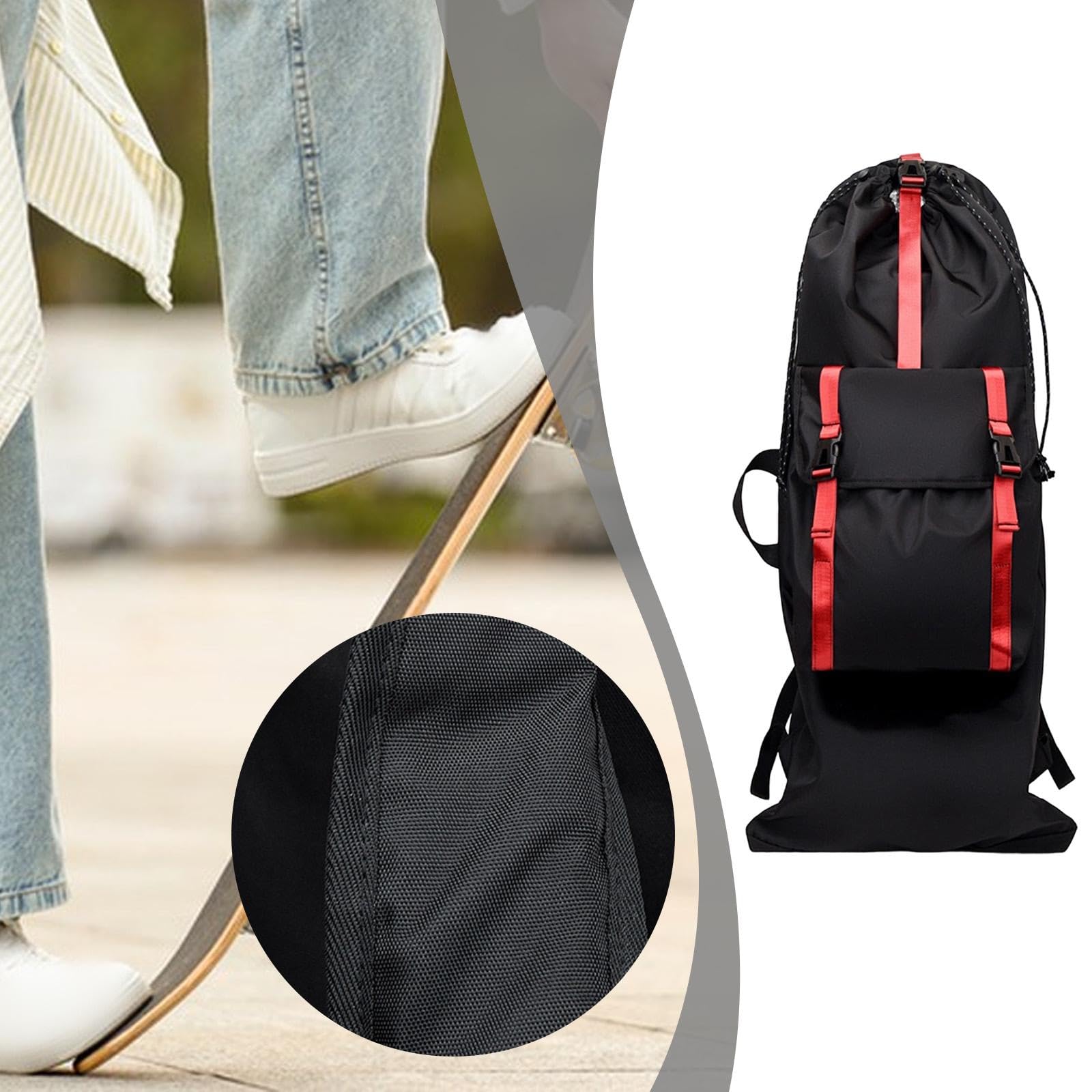 B Baosity Sac à Dos pour Skateboard, Sac de Transport pour, Sac de Rangement Long, Portable et Imperméable avec Bretelles Réglables, Idéal pour