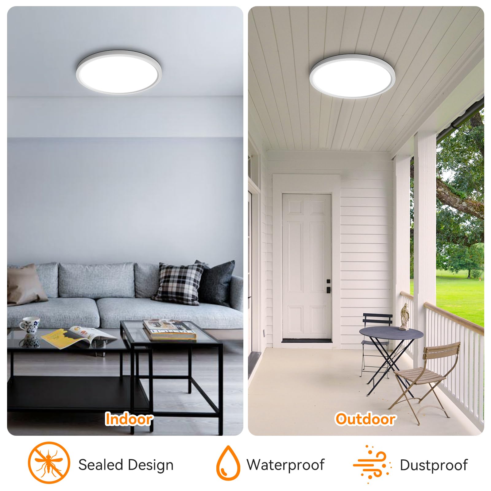 AVANLO 2 Stück LED Deckenleuchte Flach Ø30CM, Superhell 2400LM 24W Deckenlampe Wohnzimmer, 5 Farbtemperaturen Ultra Dünn Rund Küchenlampe für Schlafzimmer Balkon Flur Garage