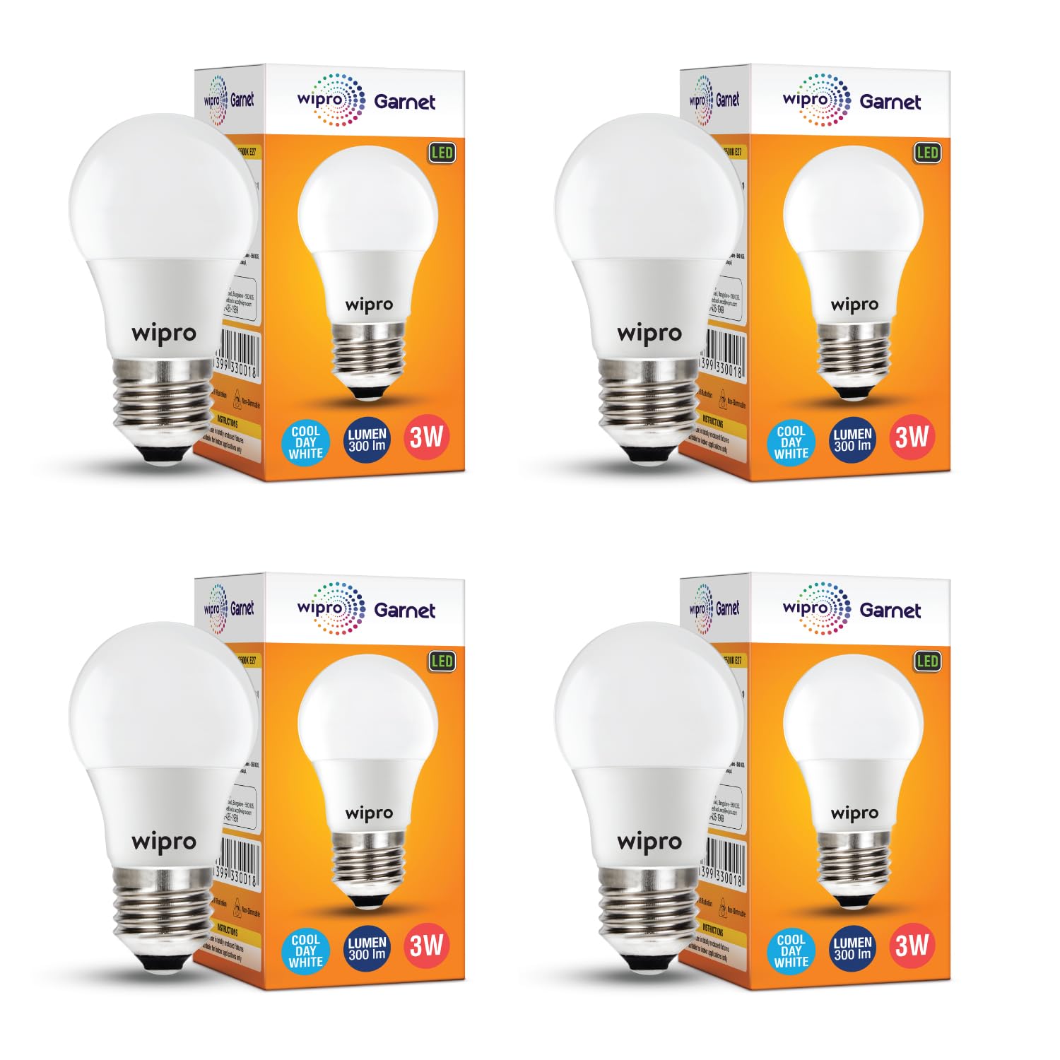 wipro Garnet 3W LED Bulb for Home & Office |Cool Day White (6500K) | E27 Base|220 degree Light coverage |4Kv Surge Protection |400V High Voltage Protection |Energy Efficient | Pack of 4-image-26