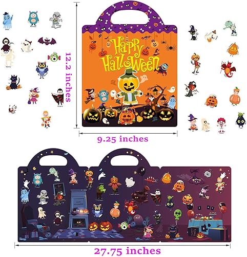 Miniatura 2 de TPQKA Libros de calcomanías reutilizables de Halloween para niños de 2 a 4 años, libro de actividades, libro de calcomanías de Halloween para niños