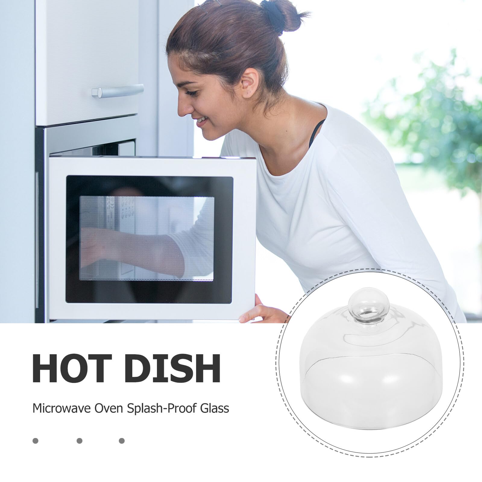 Tapa de cristal para microondas, antiproyección, protección transparente, resistente a altas temperaturas, apta para platos y cuencos estándar, fácil de limpiar para cocinar y servir