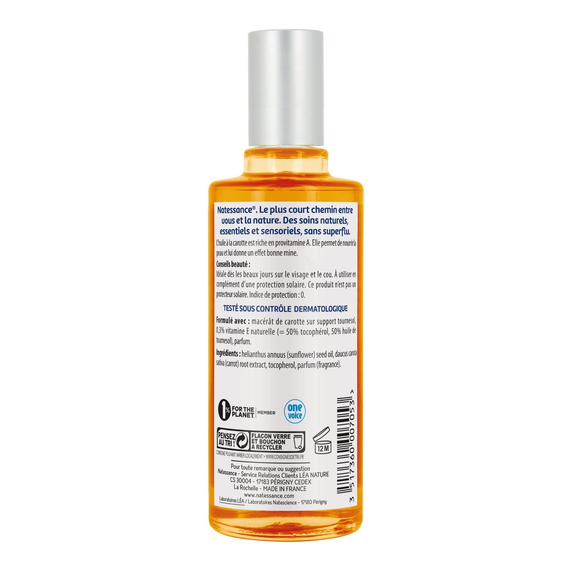 Natessance Toning and Tanning Naturel Karottenöl, 50 ml, 1 Stück