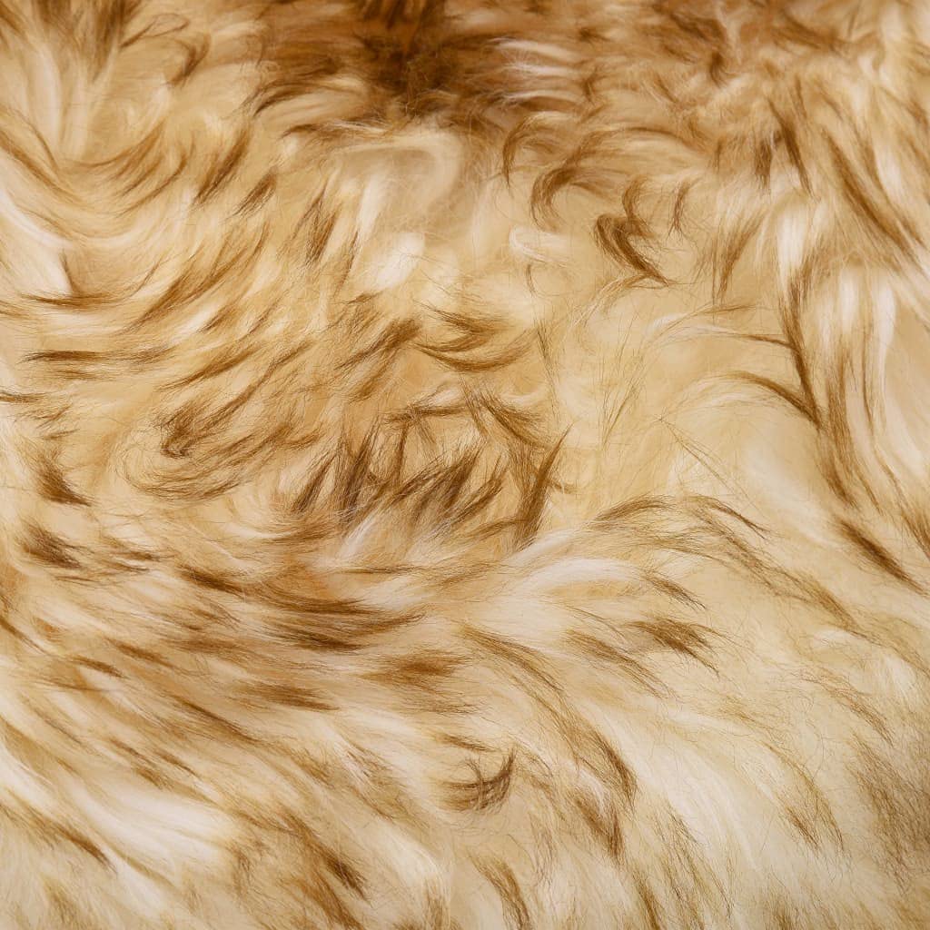 Tapis en peau de mouton véritable - 180 x 60 cm - Marron chiné - Tapis à poils longs avec poils de 5 à 7 cm - Fourrure naturelle douillette pour salon, chambre à coucher ou comme jeté de